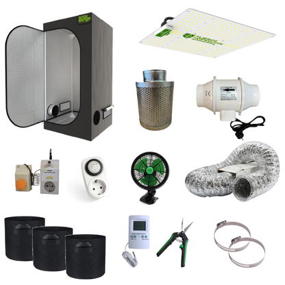 Complete Growtent 60x60x180cm with 120W LED
