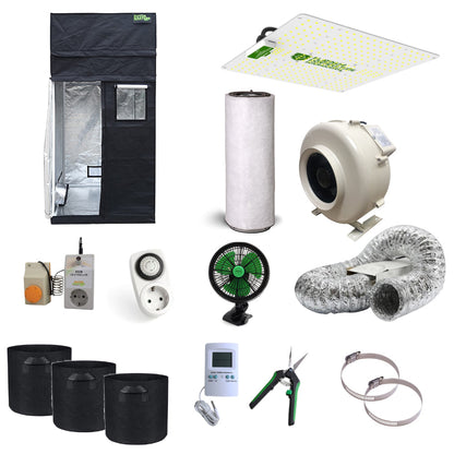 Complete LED Growtent PRO 120x120x200/250 cm