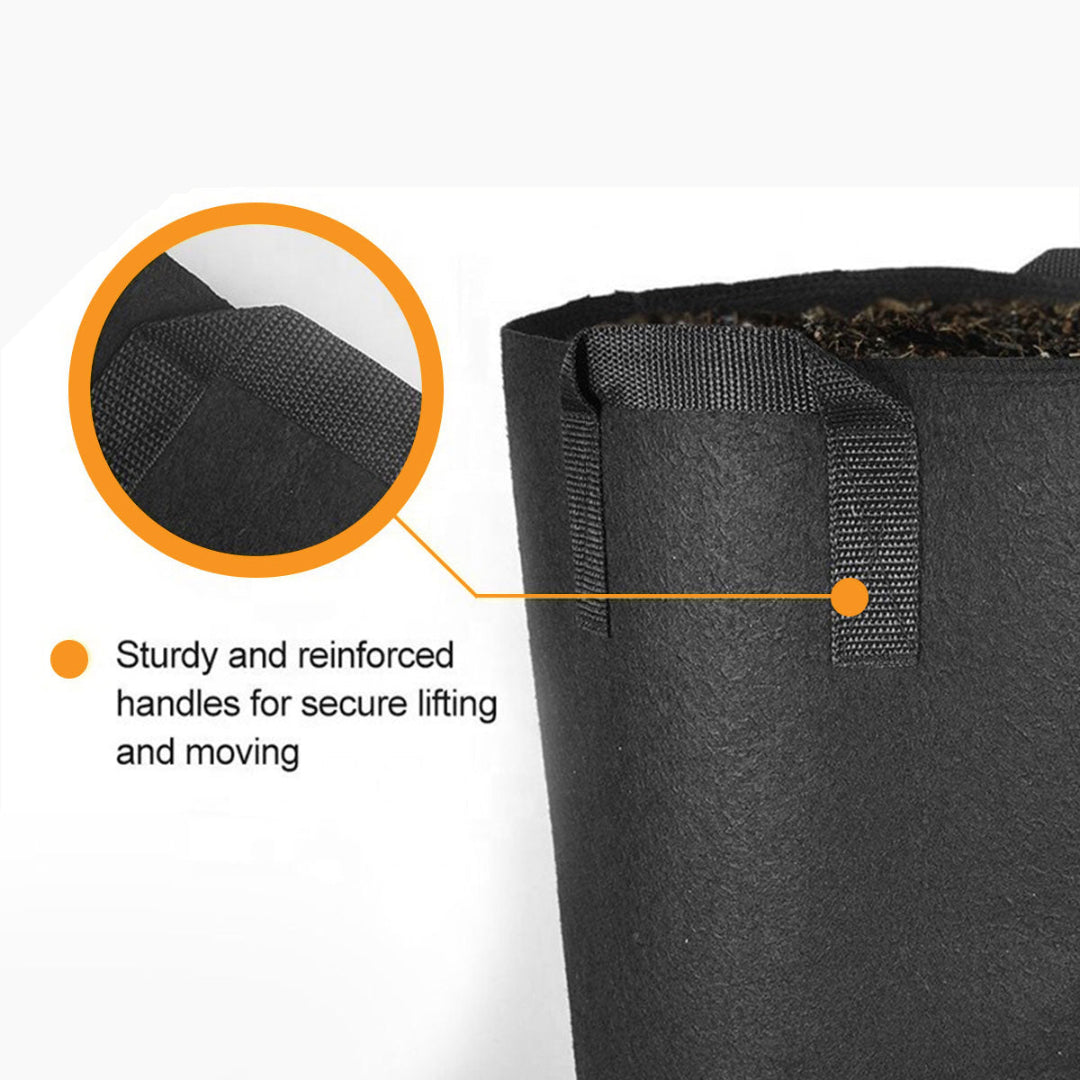 Fabric Pot Round Black - 19 L